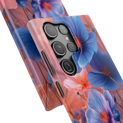 Blue Peach Blossoms - Slim Samsung S23 Phone Case