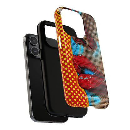 Yellow Red Pop Art Portrait - Tough + MagSafe® iPhone 15 Phone Case