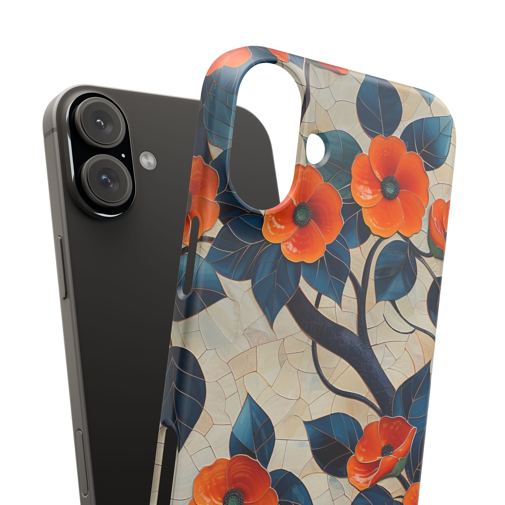 Orange Blossoms Mosaic Harmony iPhone 16 - Slim Phone Case