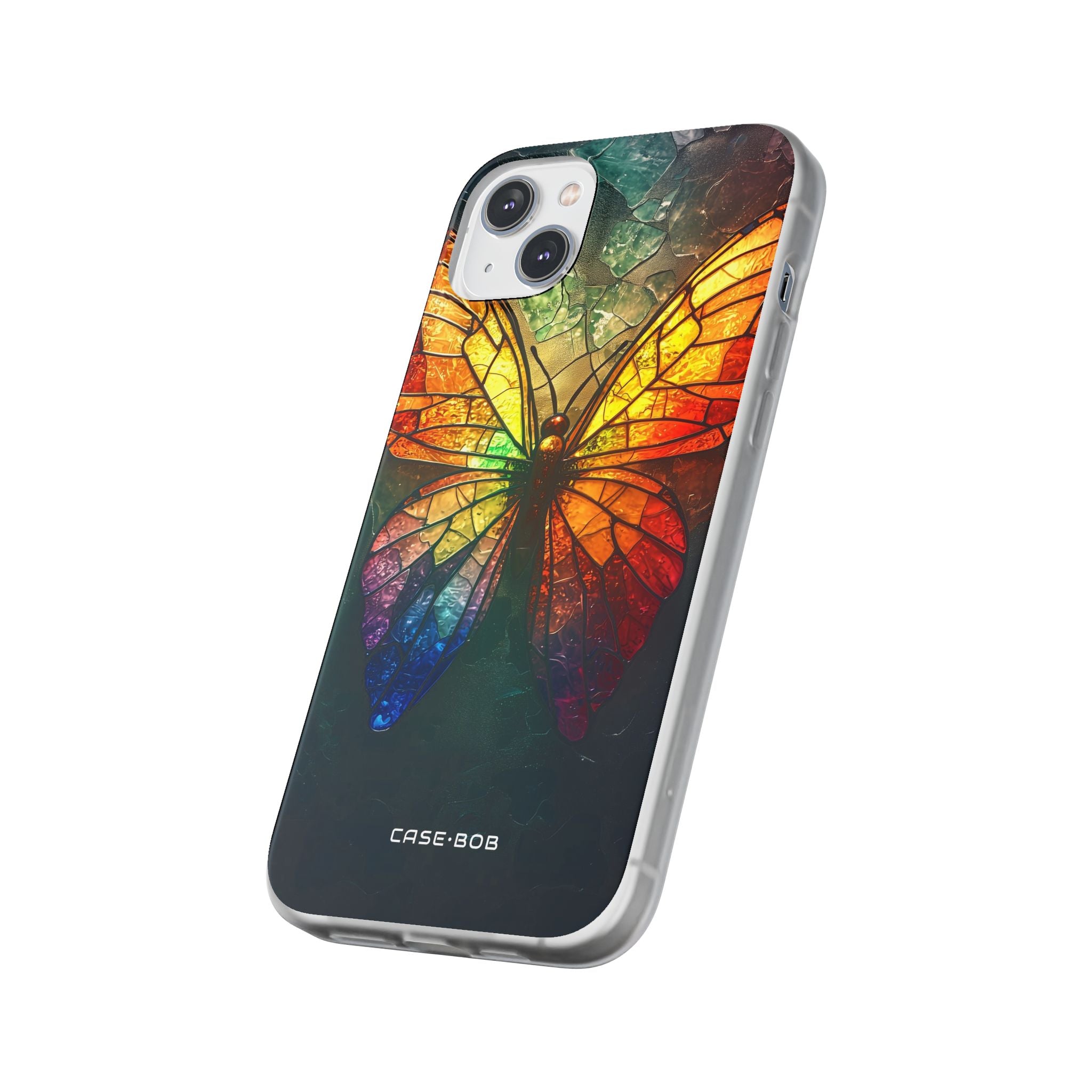 Stained Glass Butterfly iPhone 14 Plus Case - Soft