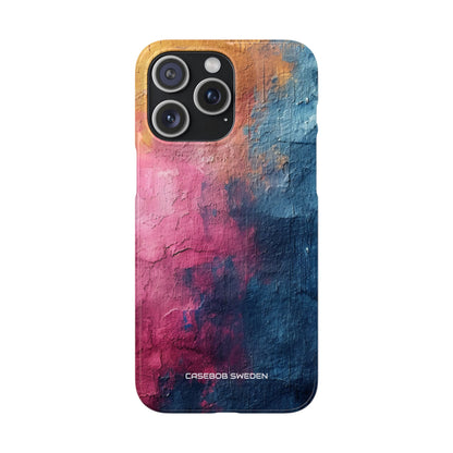 Blue Pink Abstract - Slim iPhone 15 Phone Case