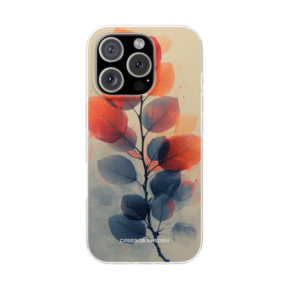 Orange Gray Leaves - Flexi iPhone 16 Phone Case