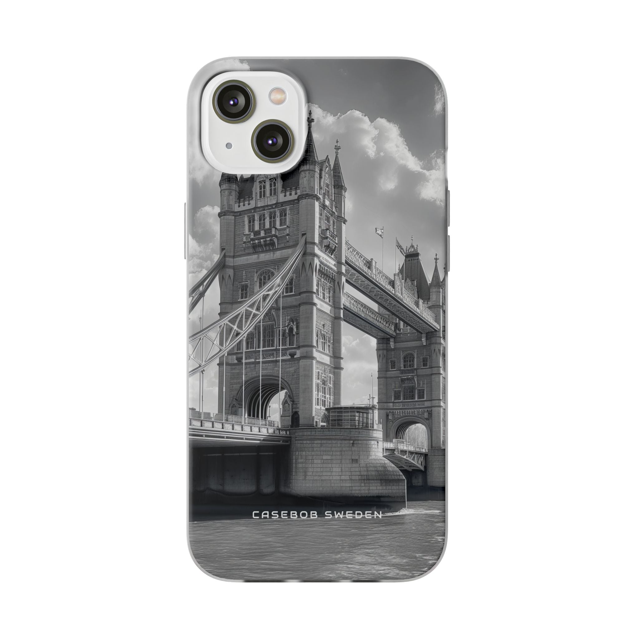 Tower Bridge Monochrome Architecture Study iPhone 14 - Flexi Phone Case