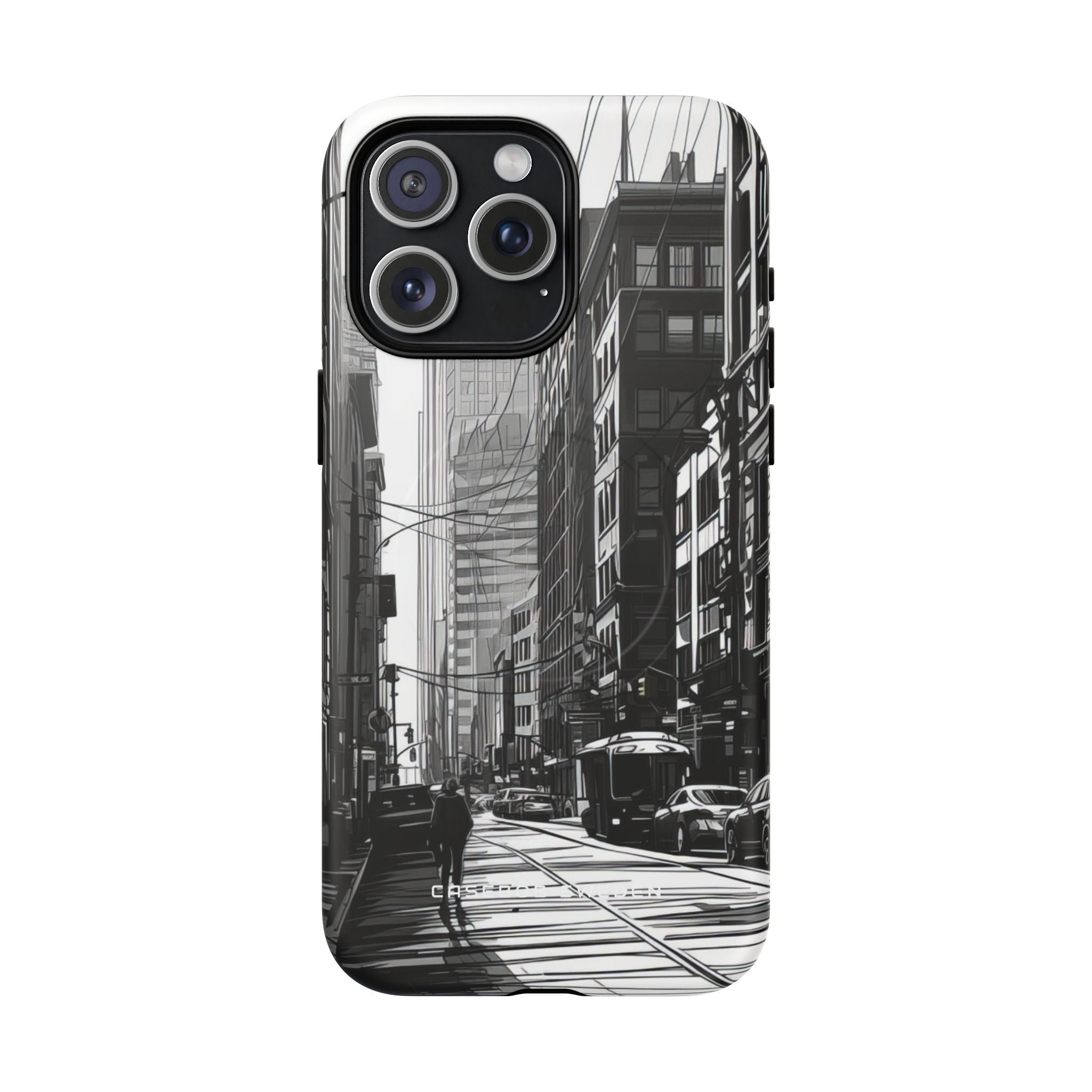 Urban Cityscape Line Perspective iPhone 15 | Tough+ Phone Case