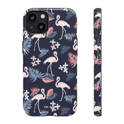 Flamingos Dance Playfully - iPhone Case