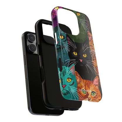 Cat Grid Teal iPhone 16 Pro Case - Tough
