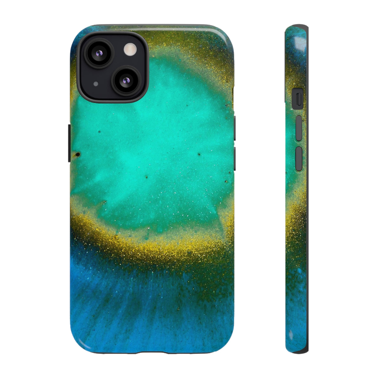 Green Yelly Ink Art iPhone Case (Protective) iPhone 13 Glossy Phone Case