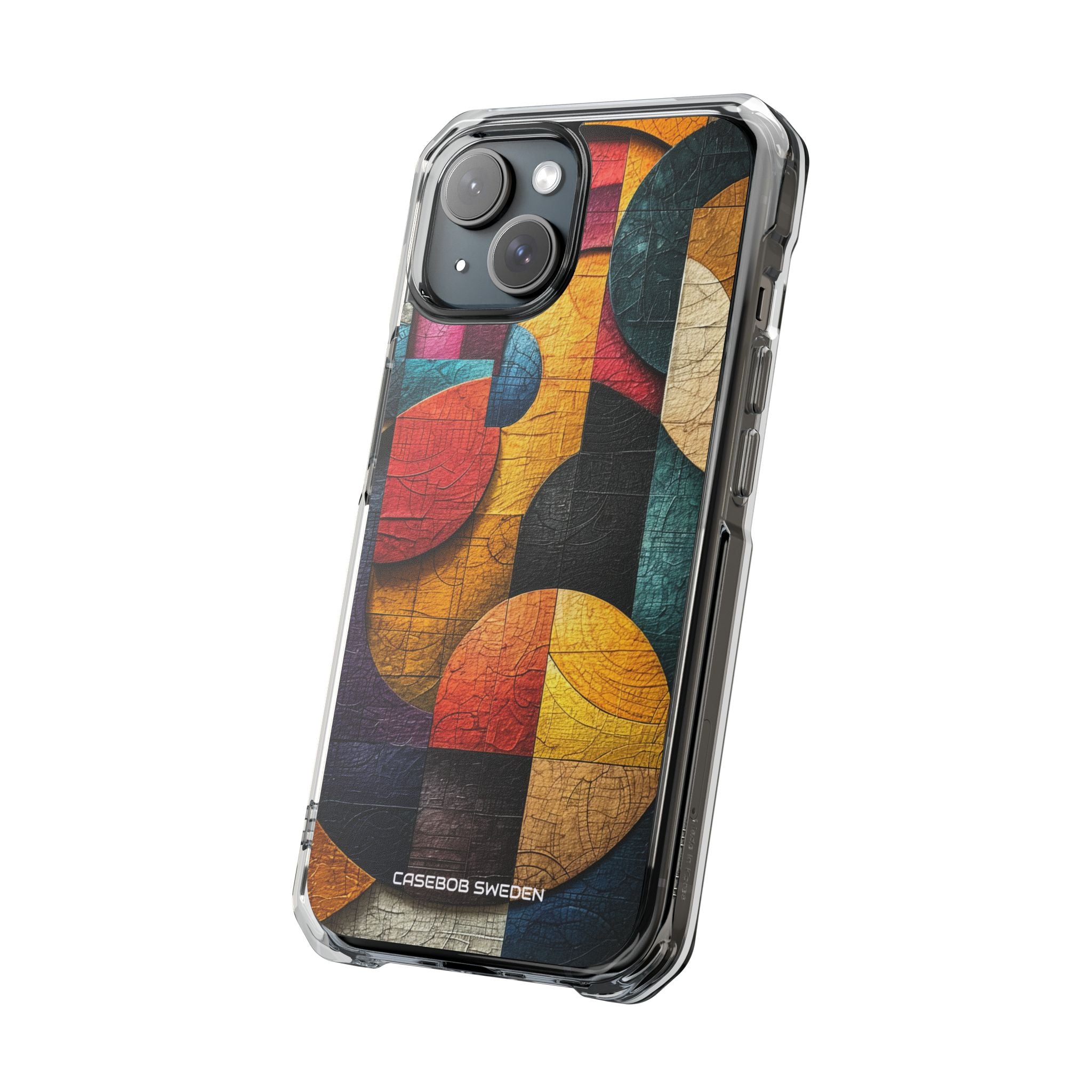 Vibrant Geometric Art - Clear Impact iPhone 15 Phone Case