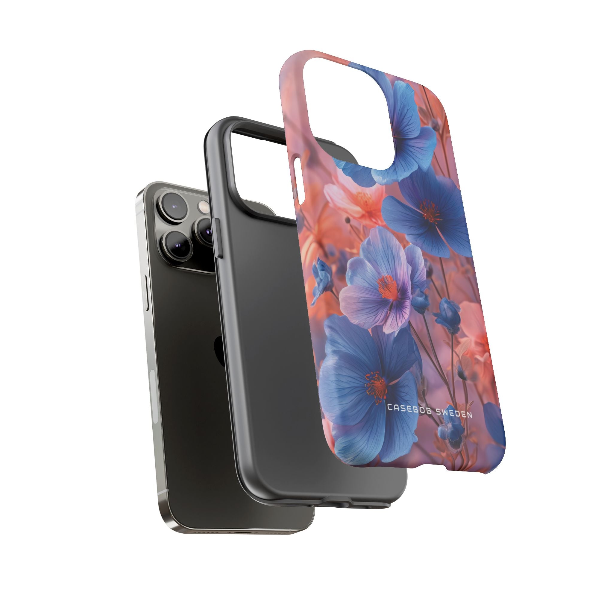 Harmonious Blooming Blues and Pinks iPhone 14 - Tough Phone Case