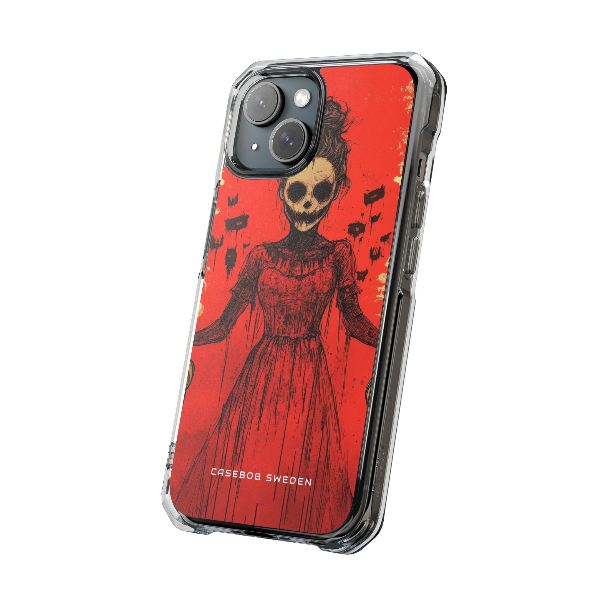 Haunting Scarlet Descent iPhone 15 - Clear Impact Phone Case