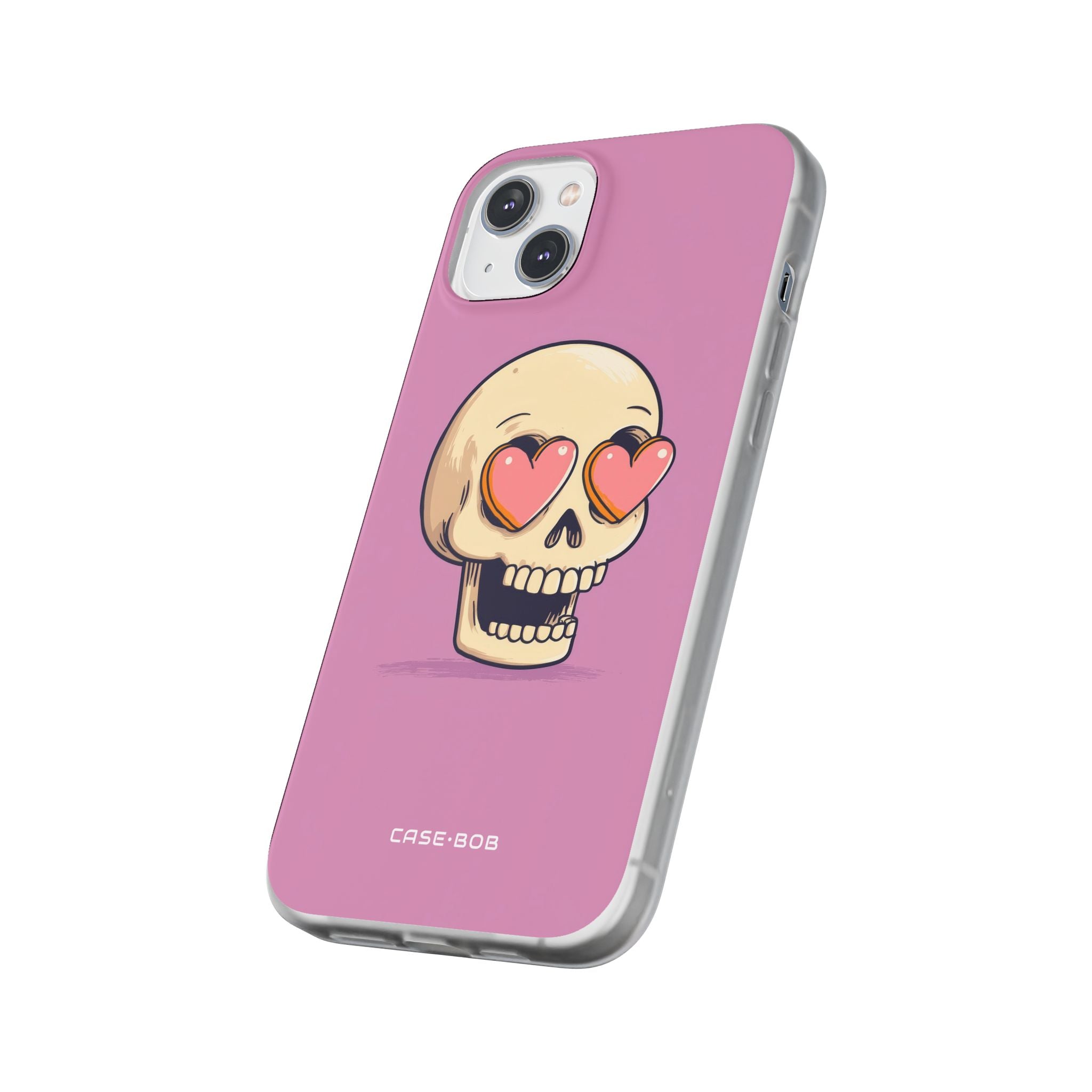 Heart Eyed Skull iPhone 14 Plus Case - Soft