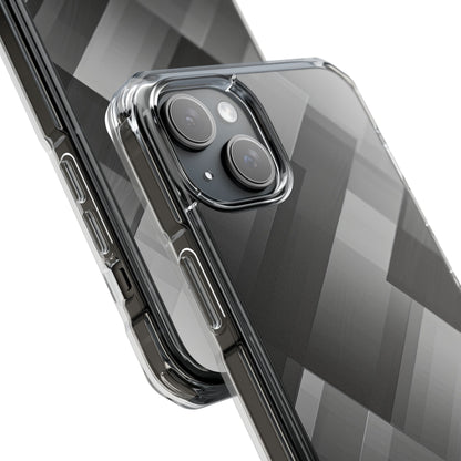 Grayscale Geometric Layers iPhone 15 - Impact Clear+