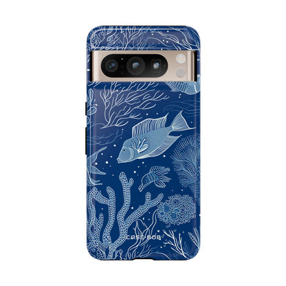 Navy Scale Reef Google Pixel 8 Pro Case - Tough