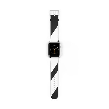 Diagonal Stripes BlackWhite - Watch Band