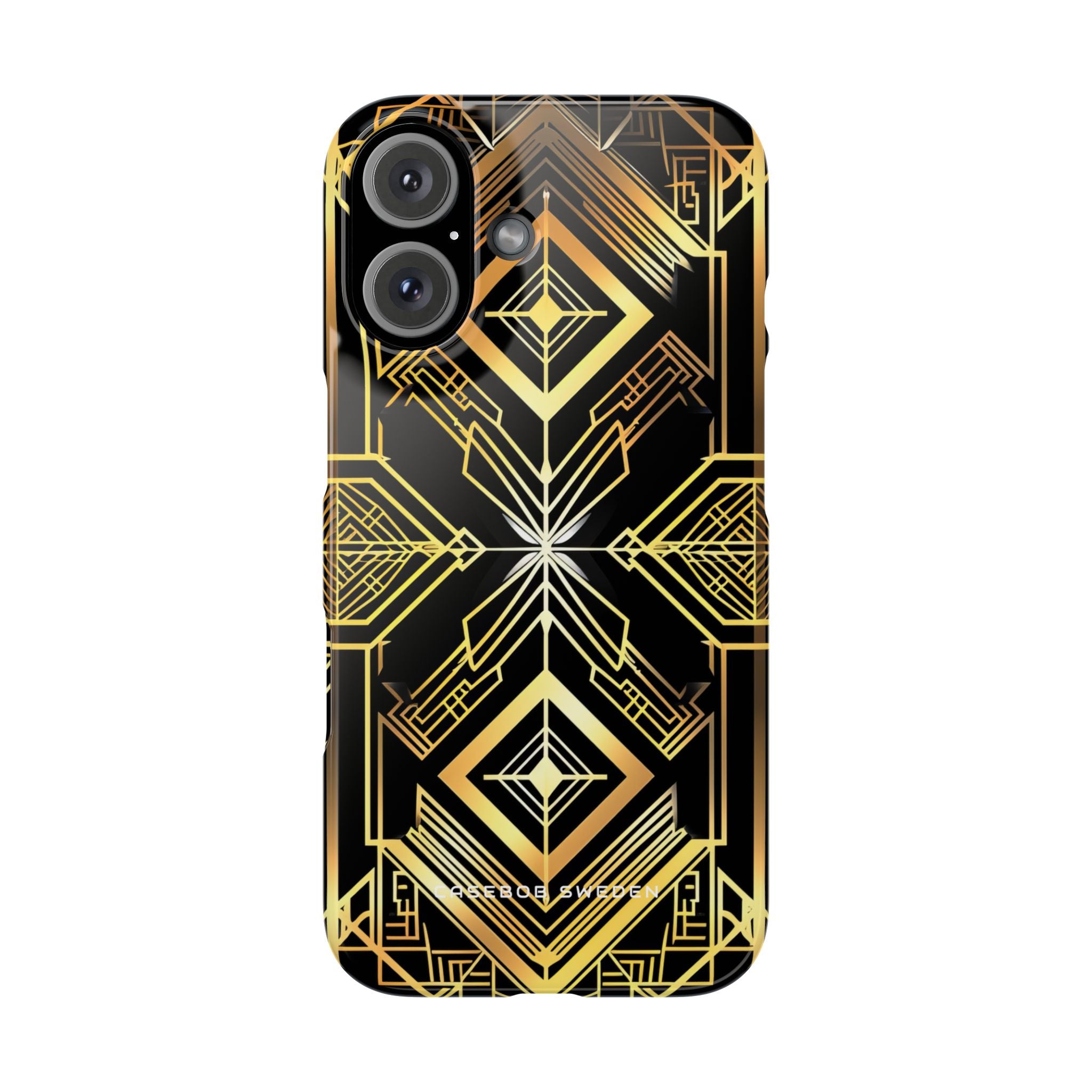 Golden Geometric Opulence iPhone 16 - Slim Phone Case