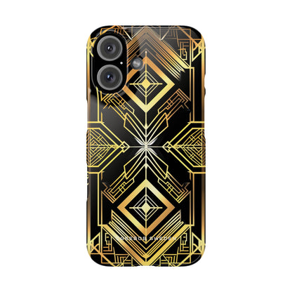 Golden Geometric Opulence iPhone 16 - Slim Phone Case