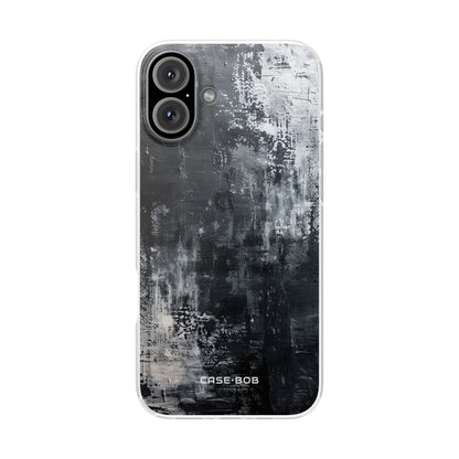 Textured Blackscape iPhone 16 Plus Case - Soft