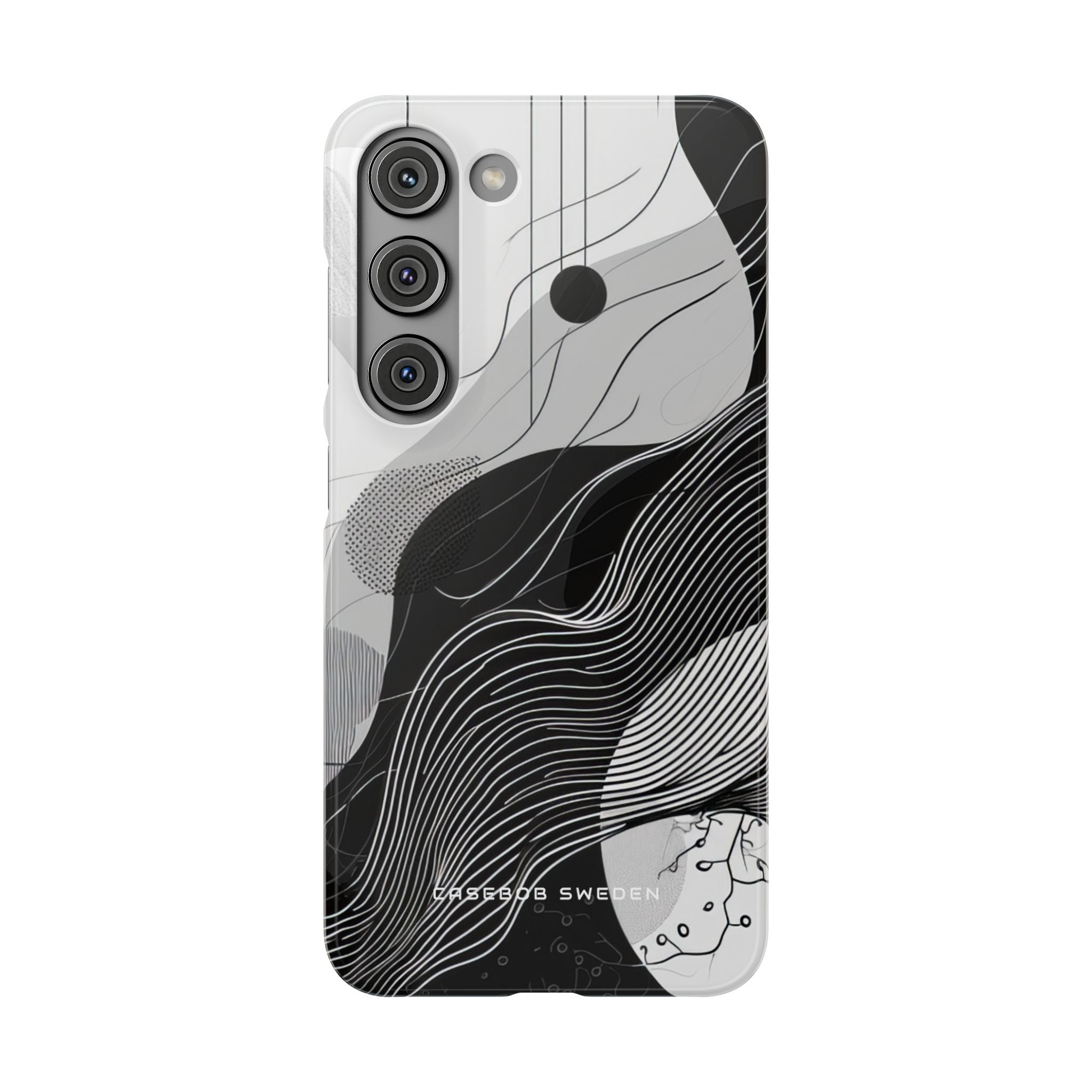 Fluid Rhythms: Monochrome Line Flow Samsung S23 - Slim Phone Case