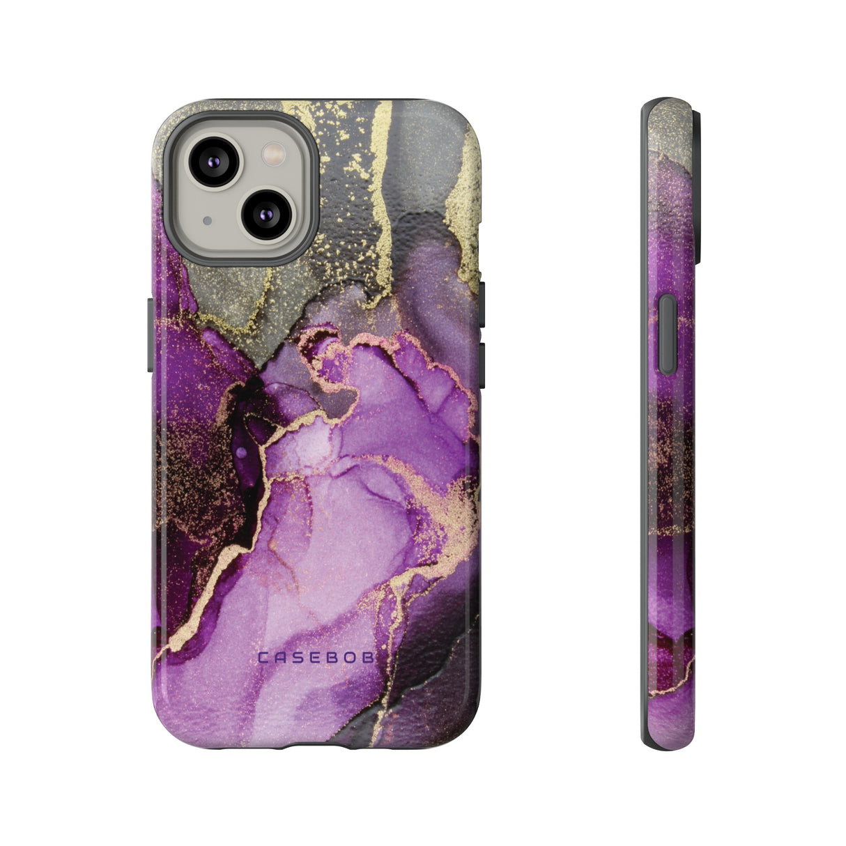 Purple Marble & Gold Phone - Protective Phone Case