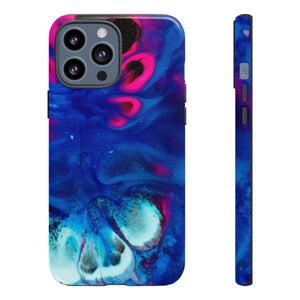 Bright Dark Blue Ink Art iPhone Case (Protective) iPhone 13 Pro Max Glossy Phone Case