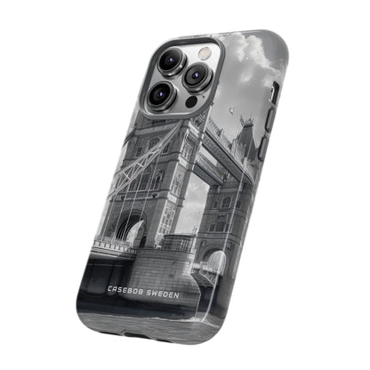 Tower Bridge Monochrome Architecture Study iPhone 14 - Tough Phone Case