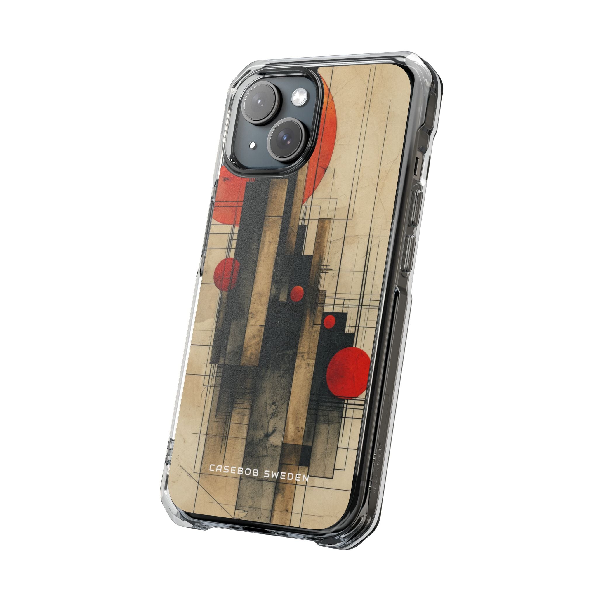 Vintage Geometric Harmony iPhone 15 - Clear Impact Phone Case