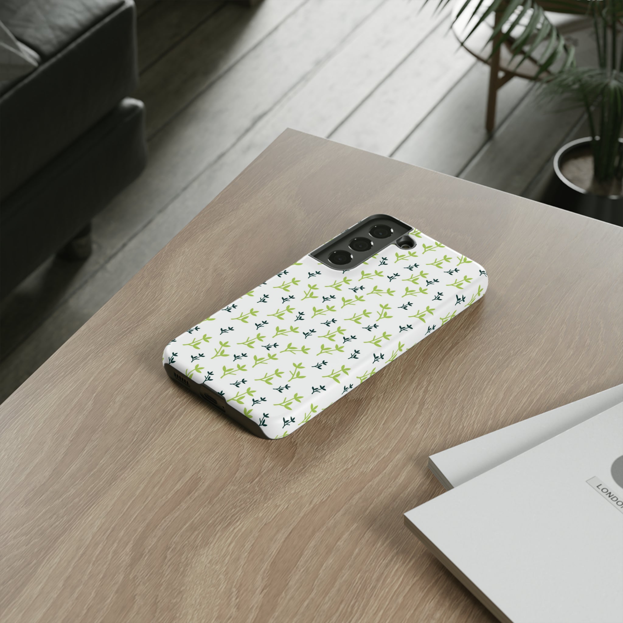 White Flower Pattern - Protective Phone Case