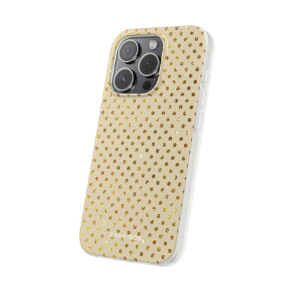 Gold Sparkle Grid iPhone 15 Pro Case - Soft