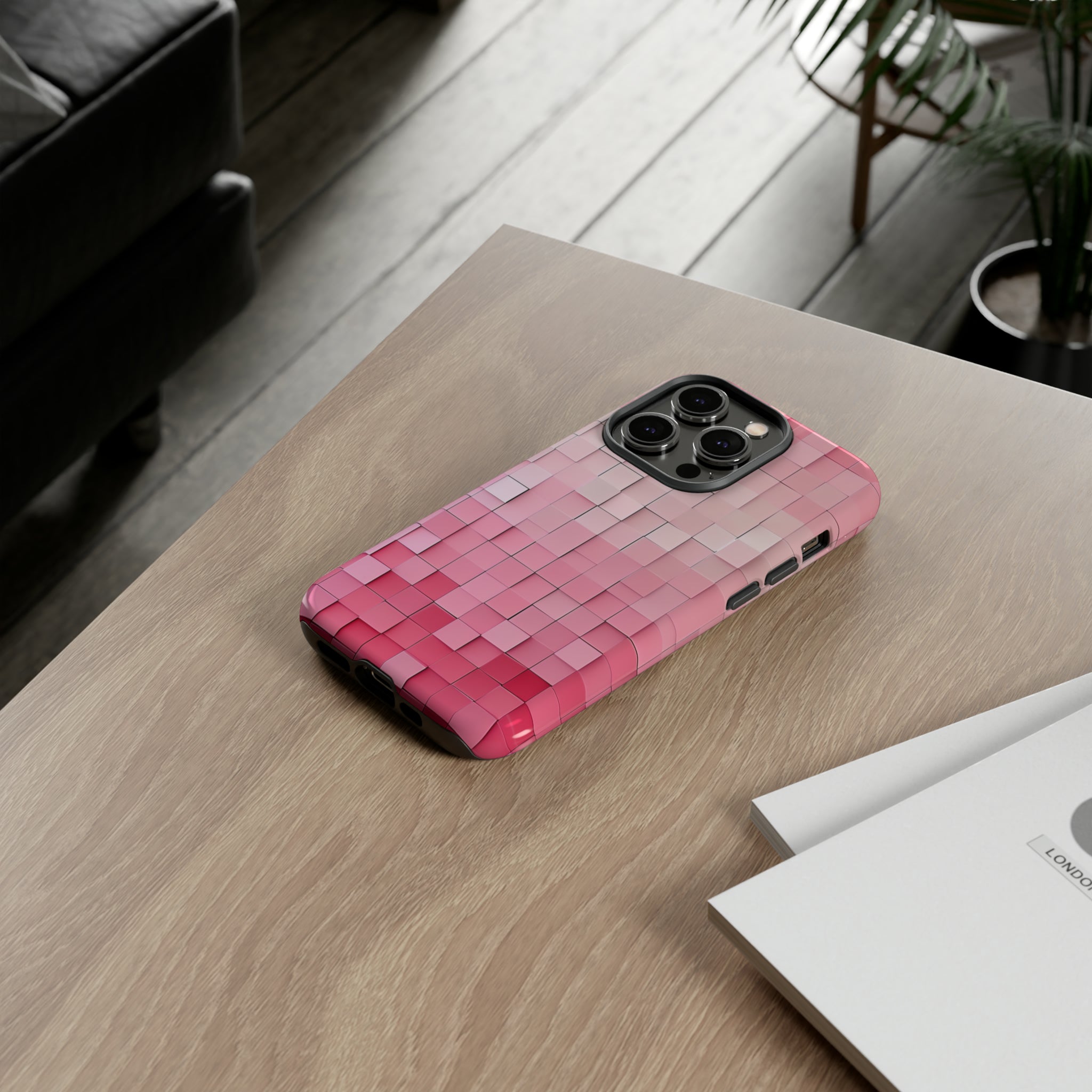 Pink Gradient Mosaic - Protective Phone Case