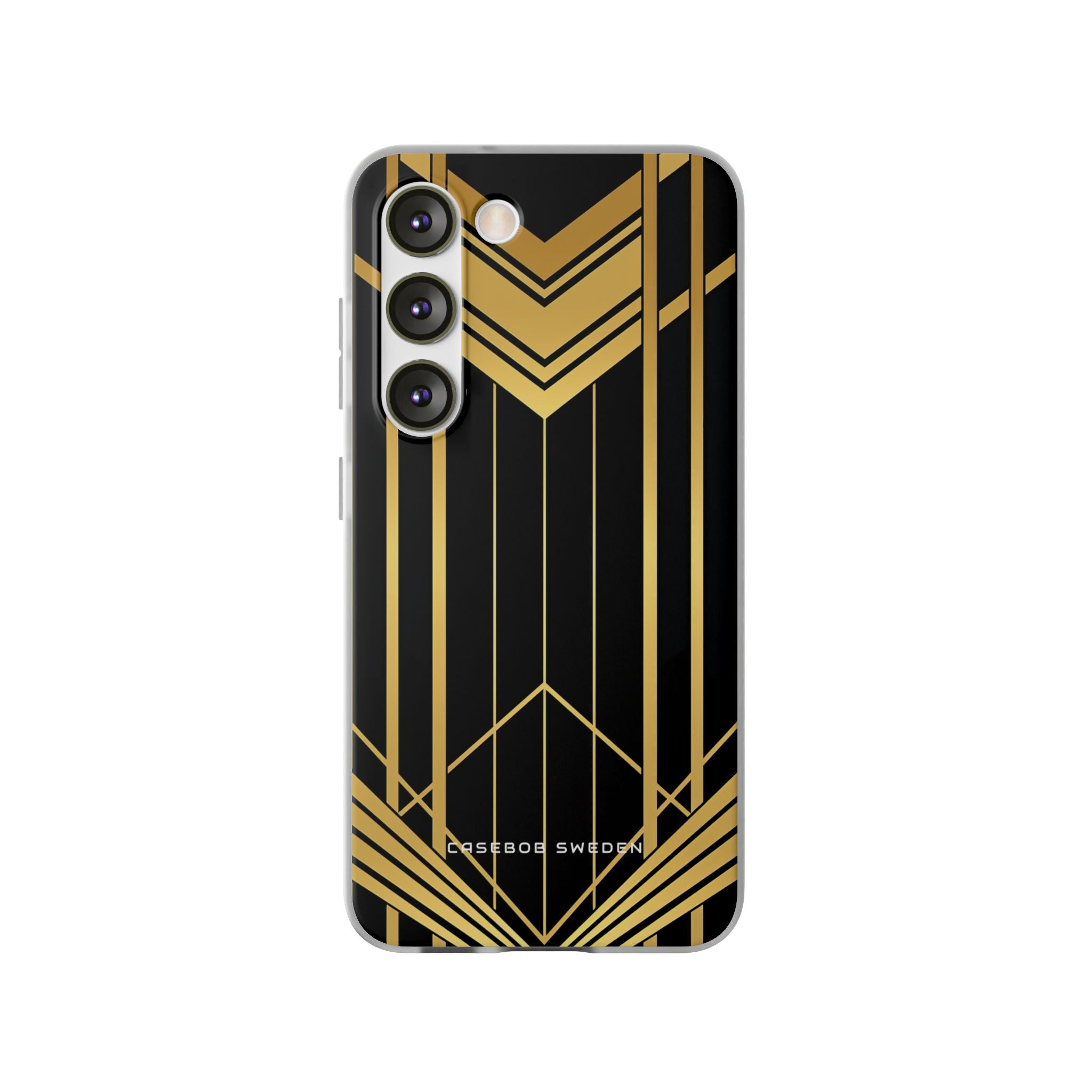 "Goldene Art Deco Symmetrie in geometrischer Eleganz" Samsung S23 - Flexi Handyhülle