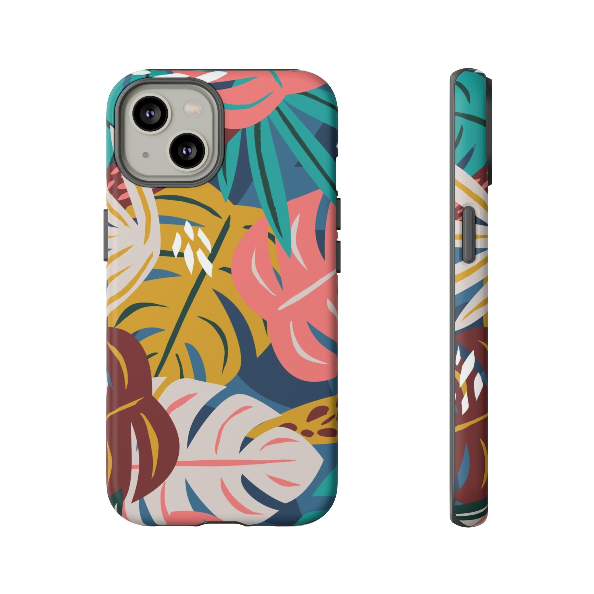 Tropical Leaf Mono - Protective Phone Case