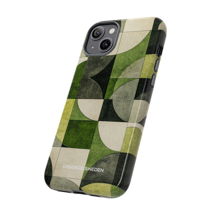 Green Geometric Harmony - Tough iPhone 14 Phone Case