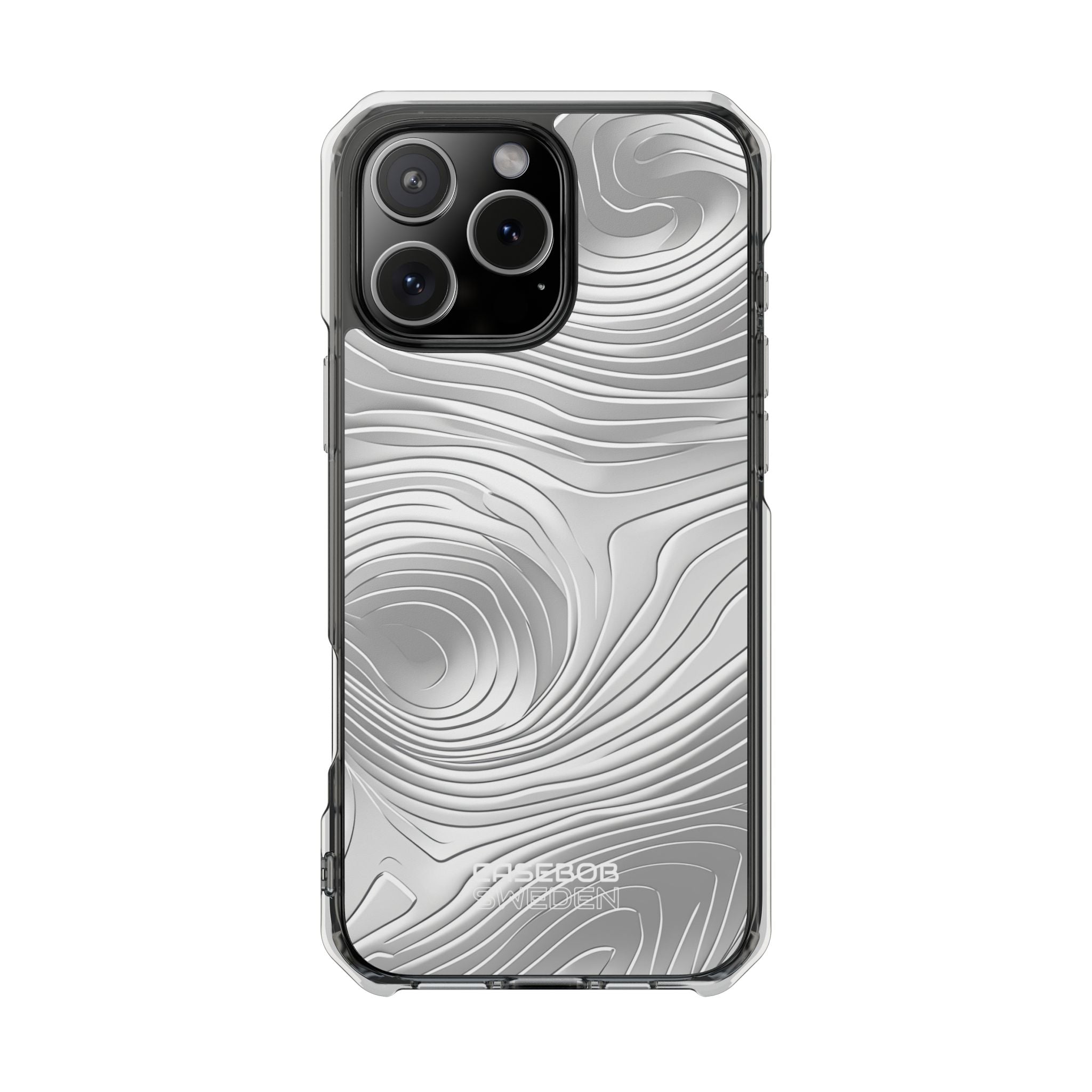 Monochrome Flow Lines iPhone 16 - Impact Clear+