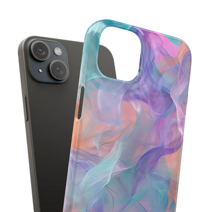 Dreamy Teal Flow - Slim iPhone 15 Phone Case