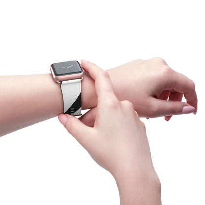 Diagonal Stripes BlackWhite - Watch Band
