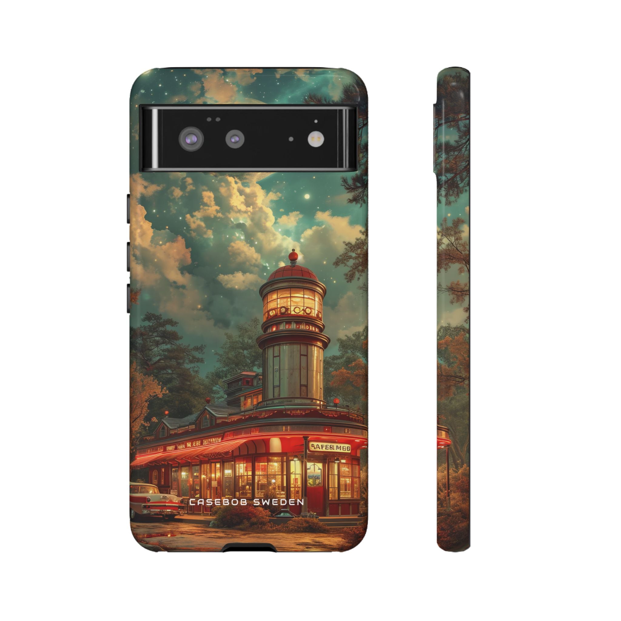 Vintage Moonlit Diner Fantasy Google Pixel 6 - Tough Phone Case