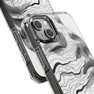 Topographic Serenity - Phone Case for iPhone (Clear Impact - Magnetic)