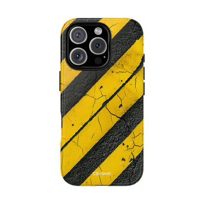 Cracked Hazard Lines - iPhone Case