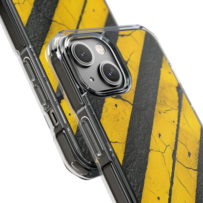 Cracked Hazard Lines iPhone Case - Impact