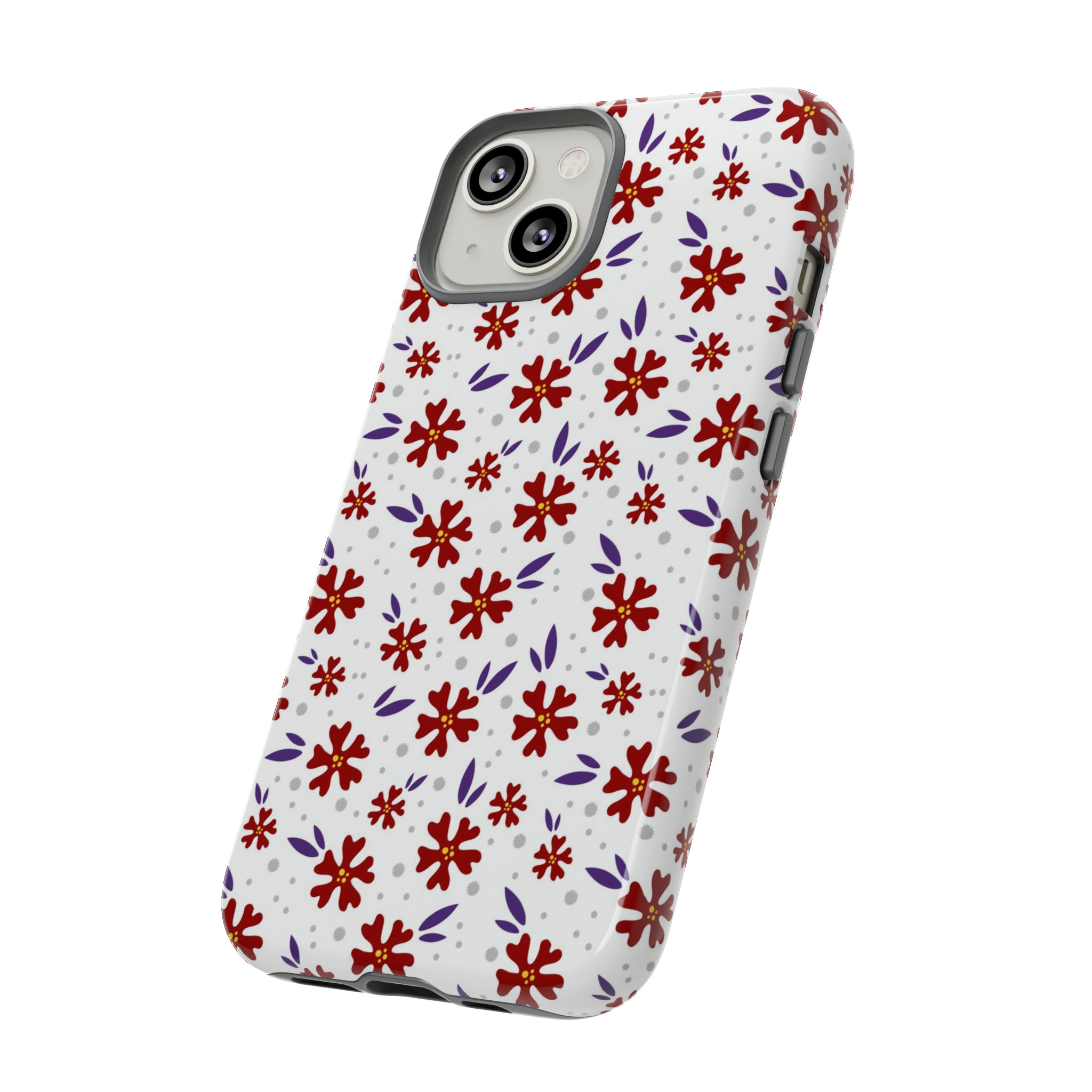 Red Flower Pattern - Protective Phone Case