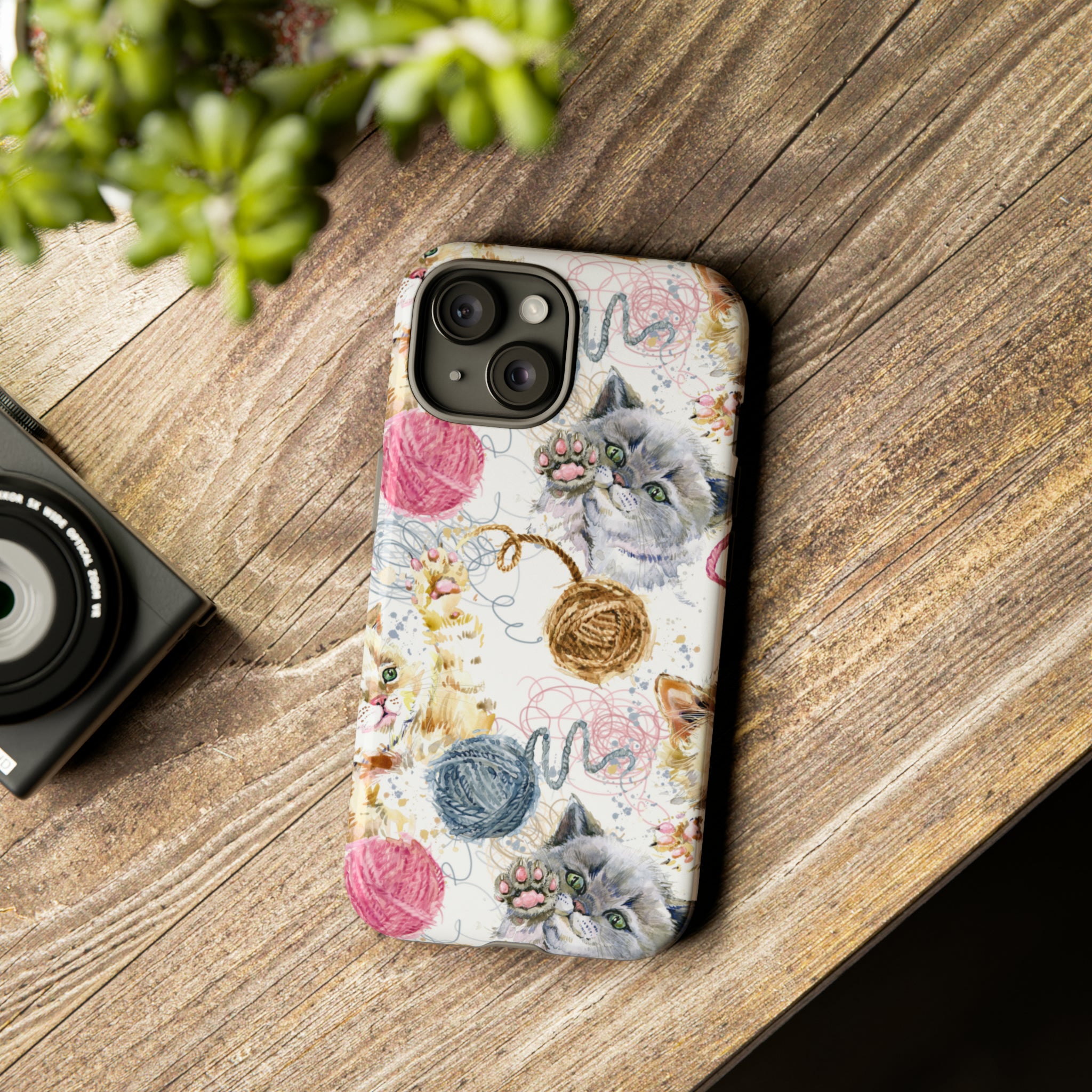 Cute Kitten Pattern - Protective Phone Case