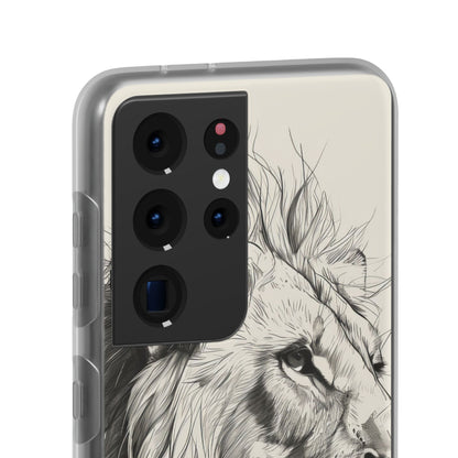 Majestic Linework Lion | Flexible Phone Case for Samsung Galaxy