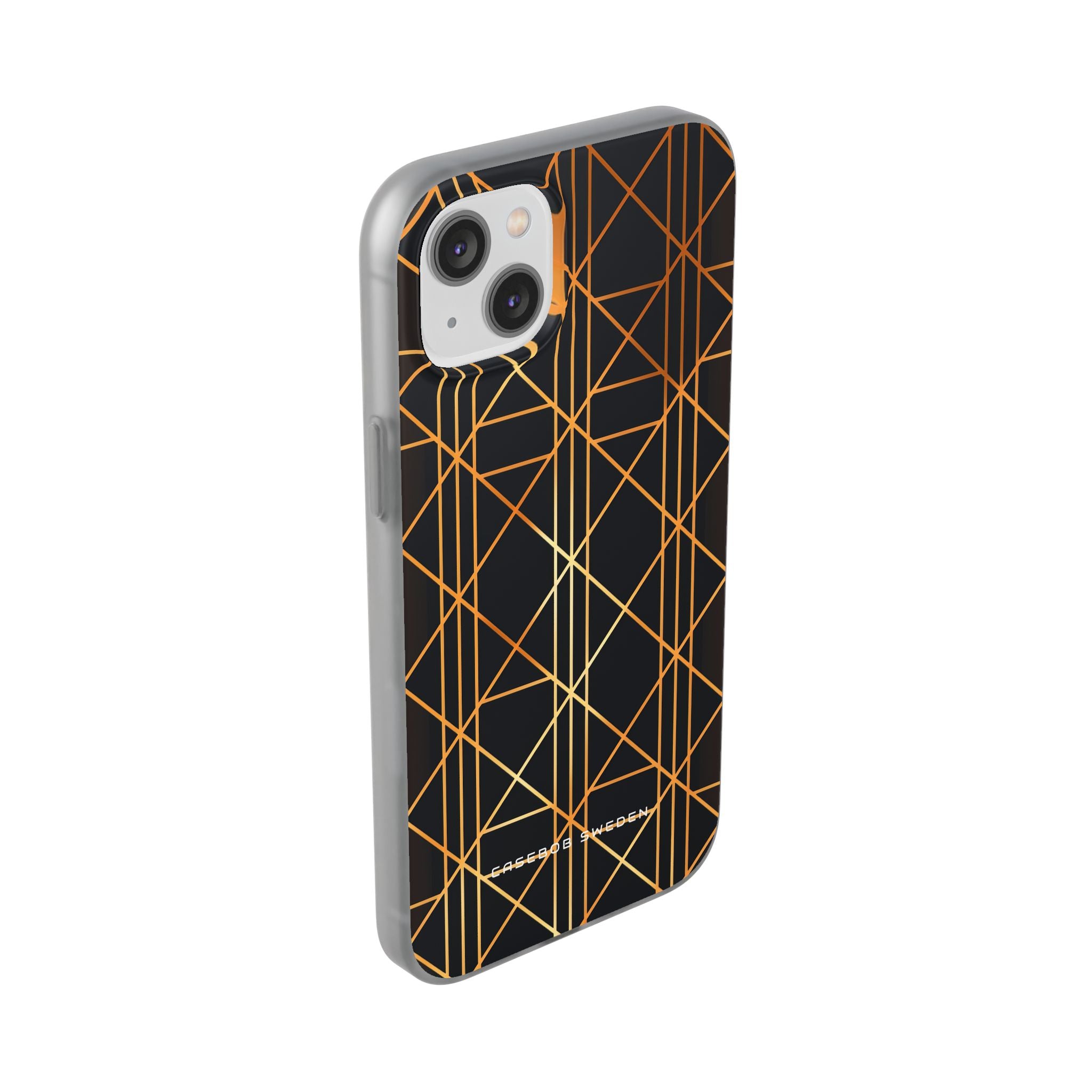 Golden Geometric Elegance iPhone 14 - Flexi Phone Case