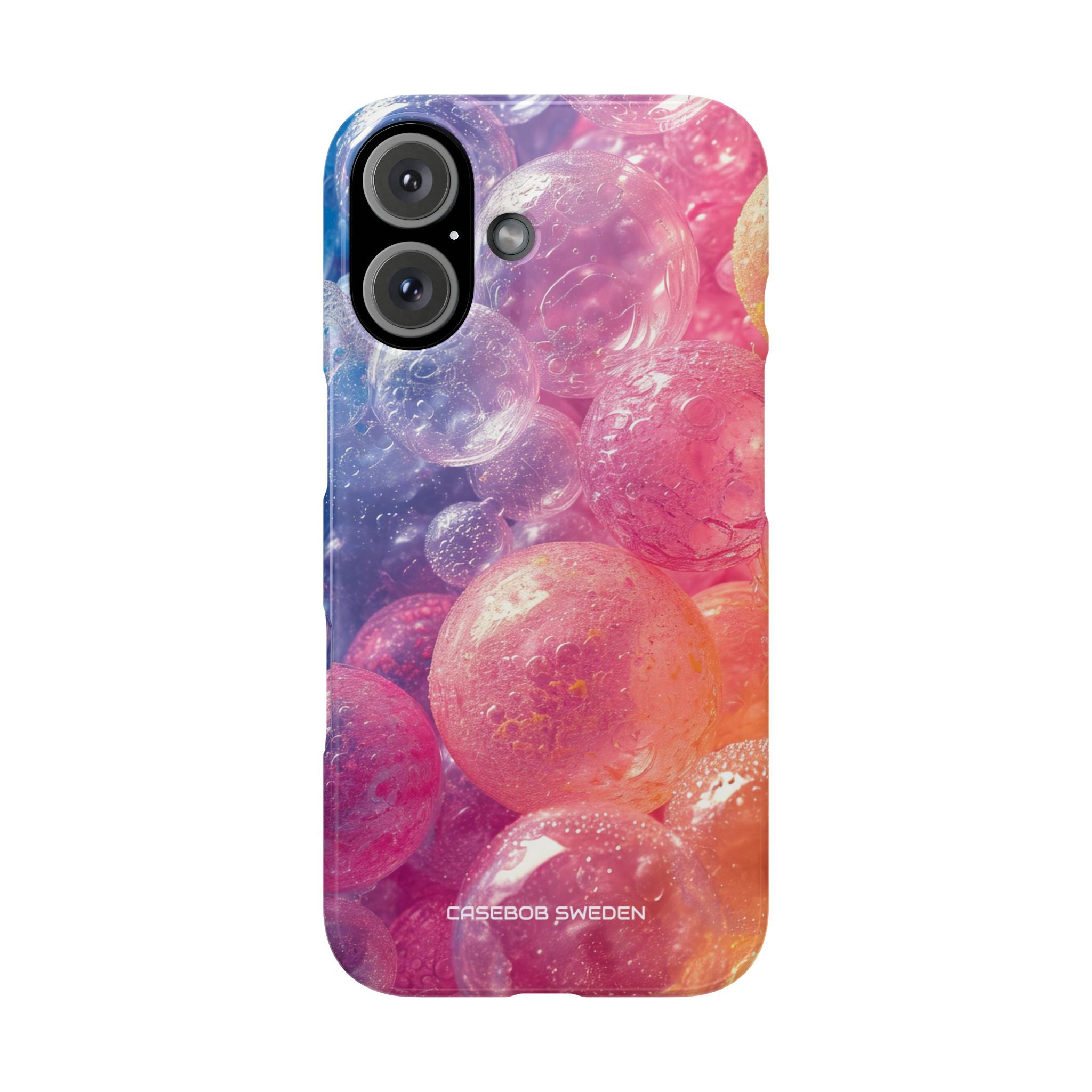 Pink Blue Glossy Spheres - Slim iPhone 16 Phone Case