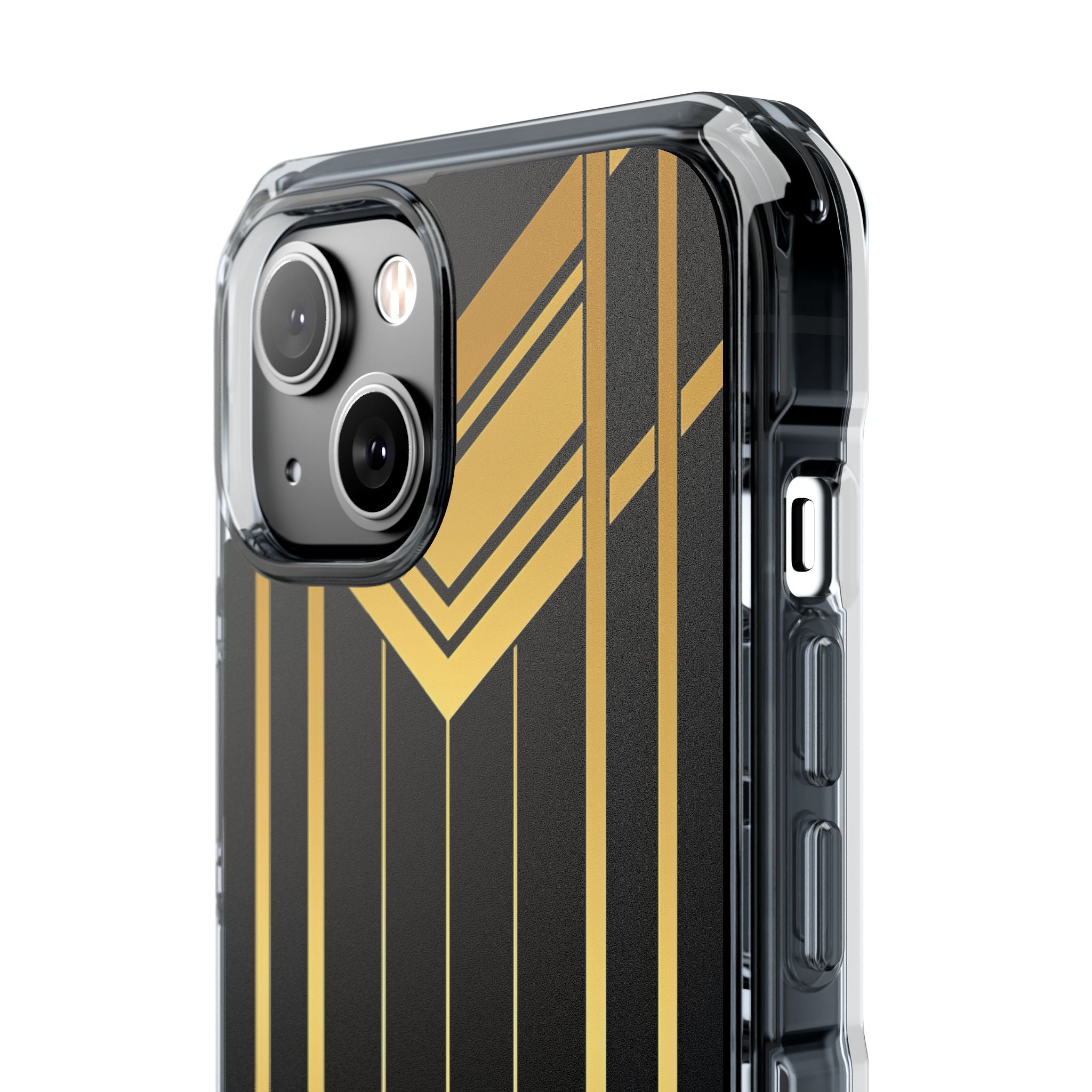 "Golden Art Deco Symmetry in Geometric Elegance" iPhone 14 - Clear Impact Phone Case