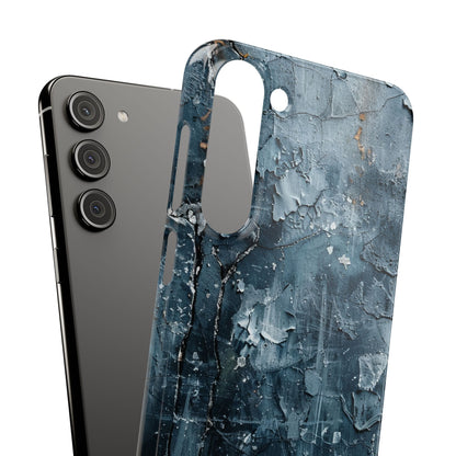 Weathered Blue Tapestry with Cracked Layers Samsung S23 - Slim Phone Case