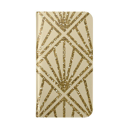Golden Fan Sparkle - iPhone 15 Pro Max Case - Wallet