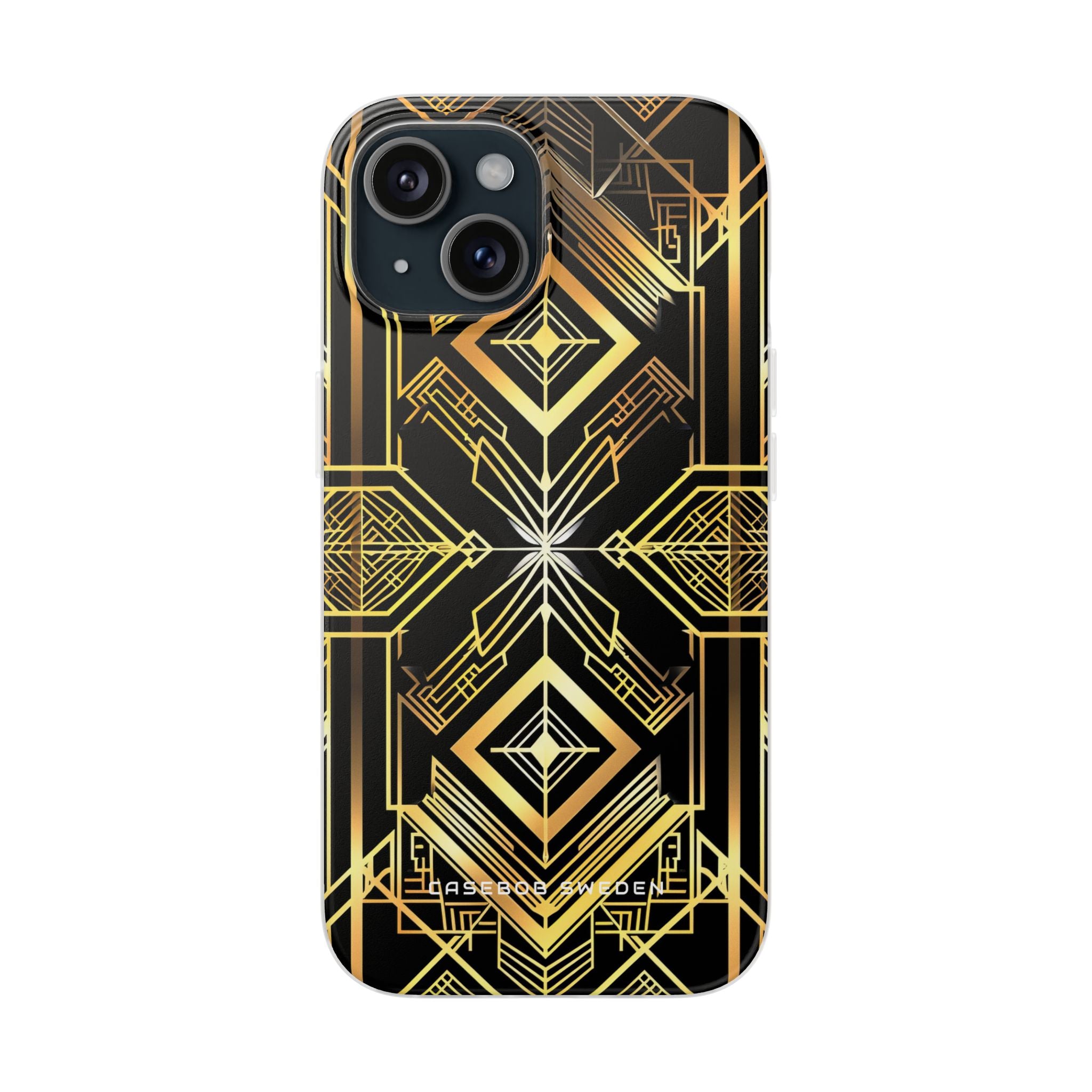 Golden Geometric Opulence iPhone 15 - Flexi Phone Case