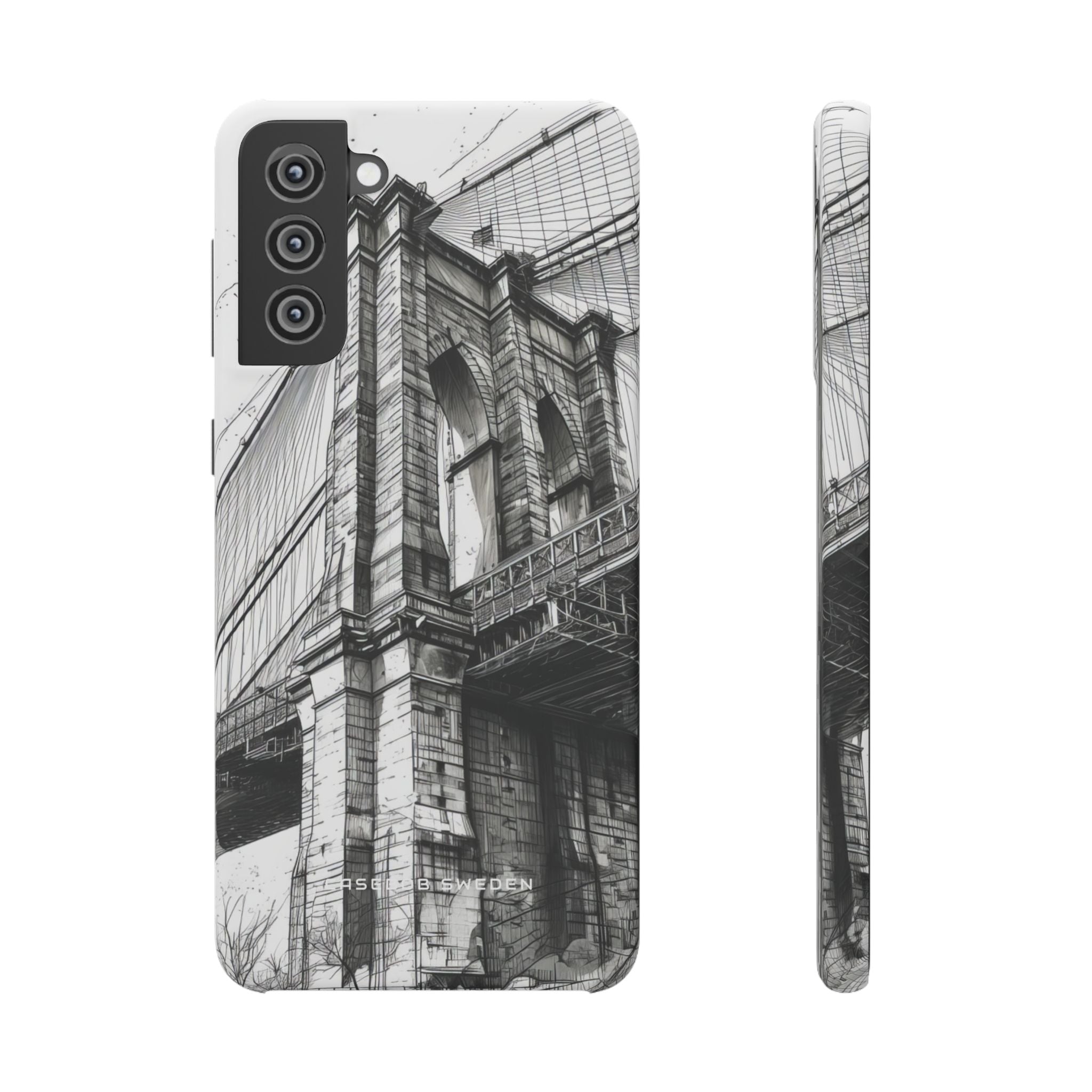 Suspension Bridge Line Art Illustration Samsung S21 - Slim Phone Case