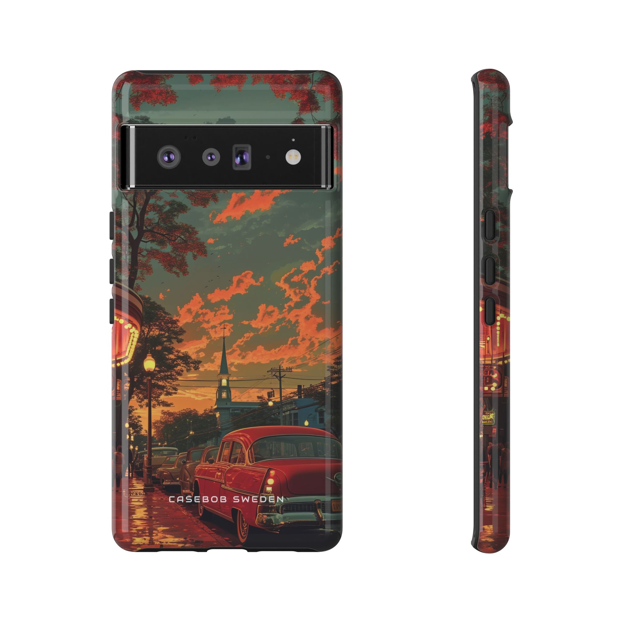 Mid-Century Nostalgia Streetscape Google Pixel 6 - Tough Phone Case